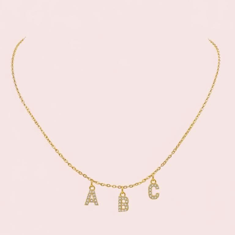 Sparkling letter necklace