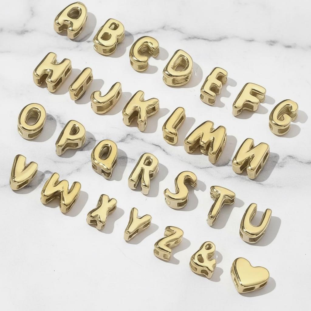 Sparkling or shiny bubble name bracelet