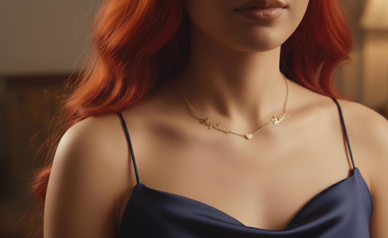 Personalised name necklace with optional symbol