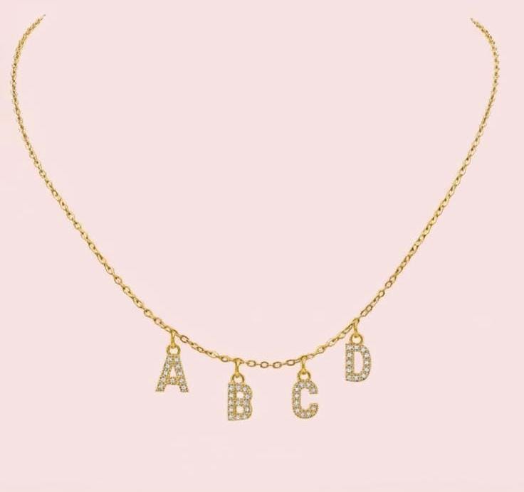 Sparkling letter necklace