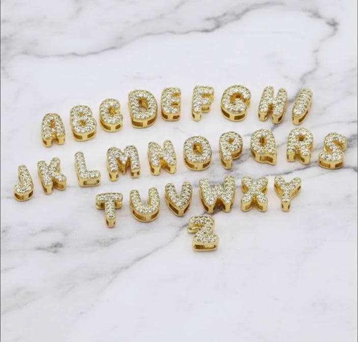 Sparkling or shiny bubble name bracelet