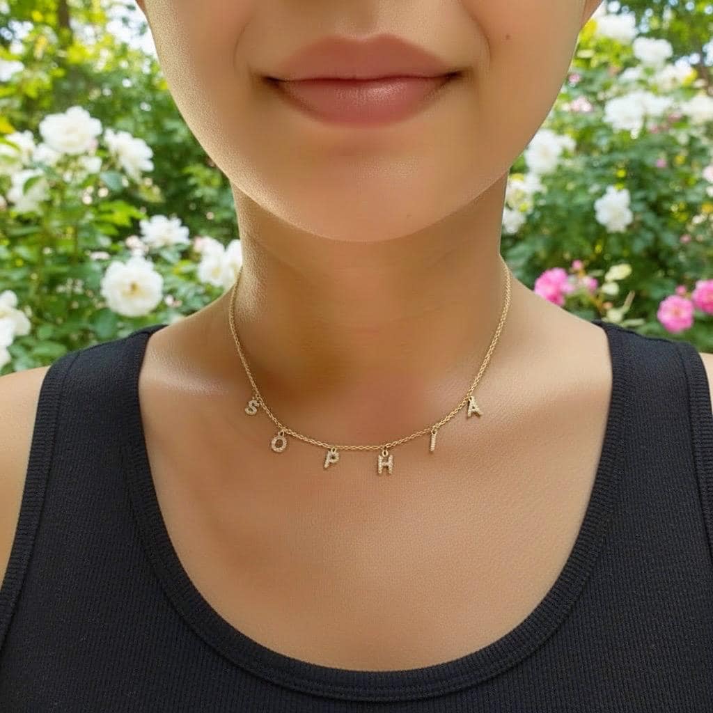 Sparkling letter necklace