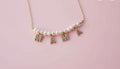 Personalised name necklace with small irregular imitation pearl