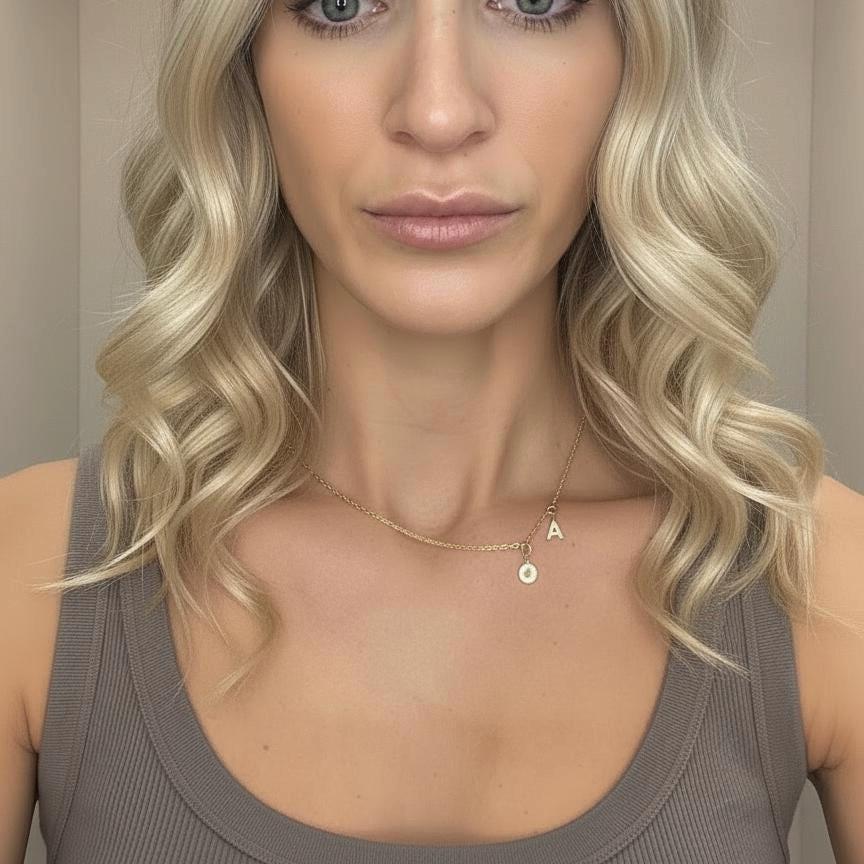 Sparkling letter necklace