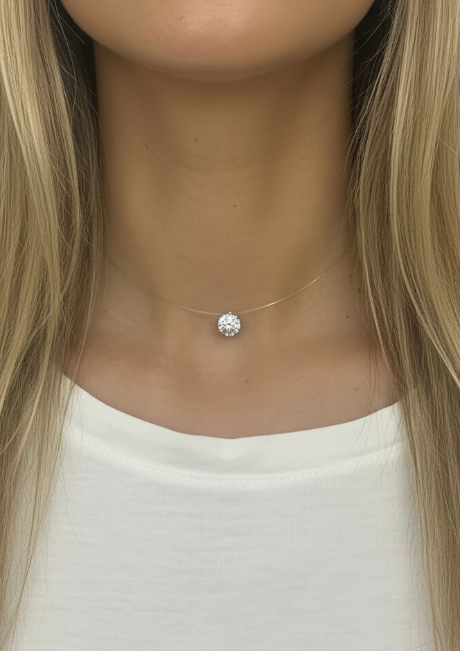 Floating sparkling necklace