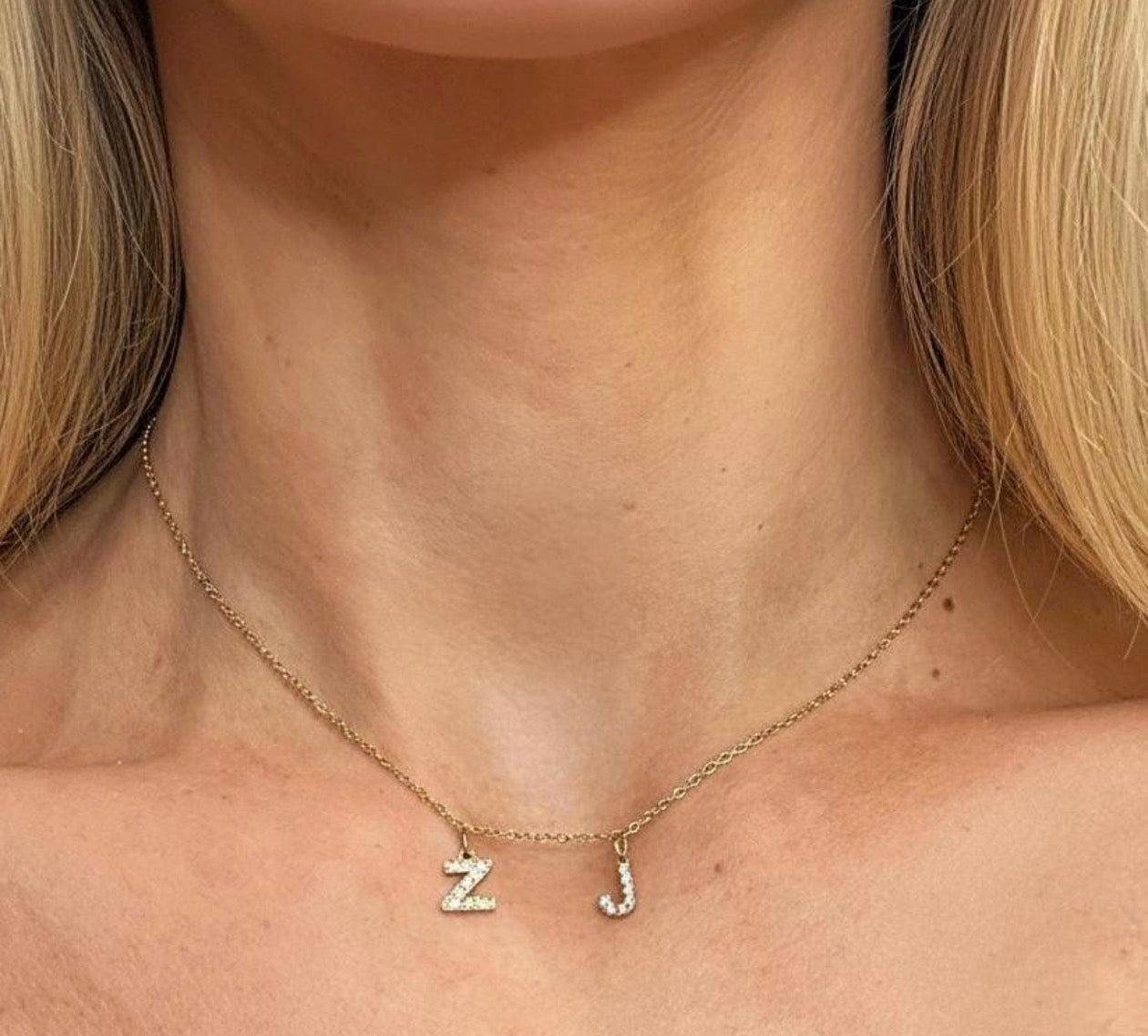 Sparkling letter necklace