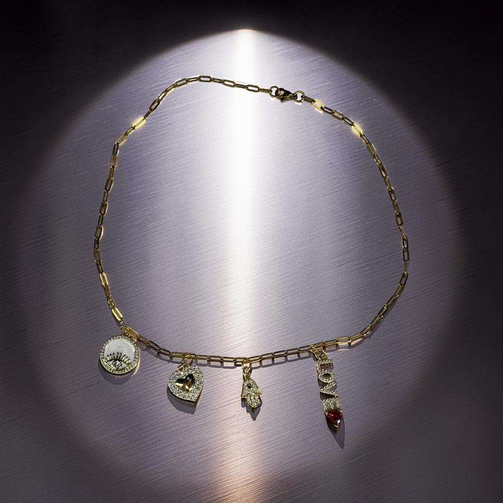Paperclip charm necklace