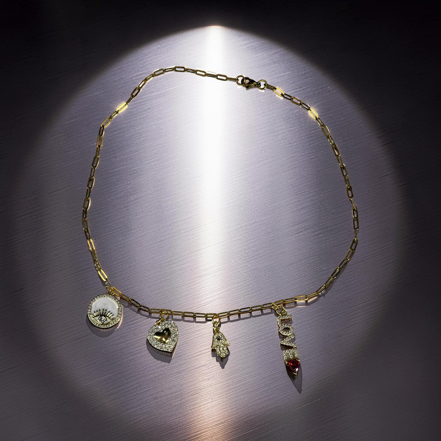 Paperclip charm necklace
