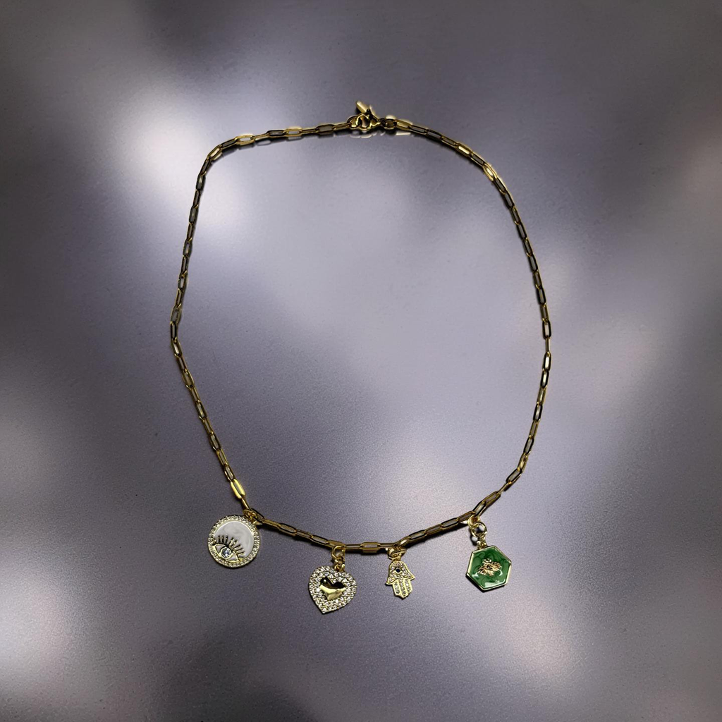 Paperclip charm necklace