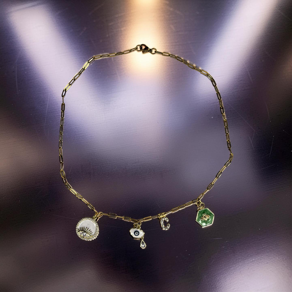 Paperclip charm necklace