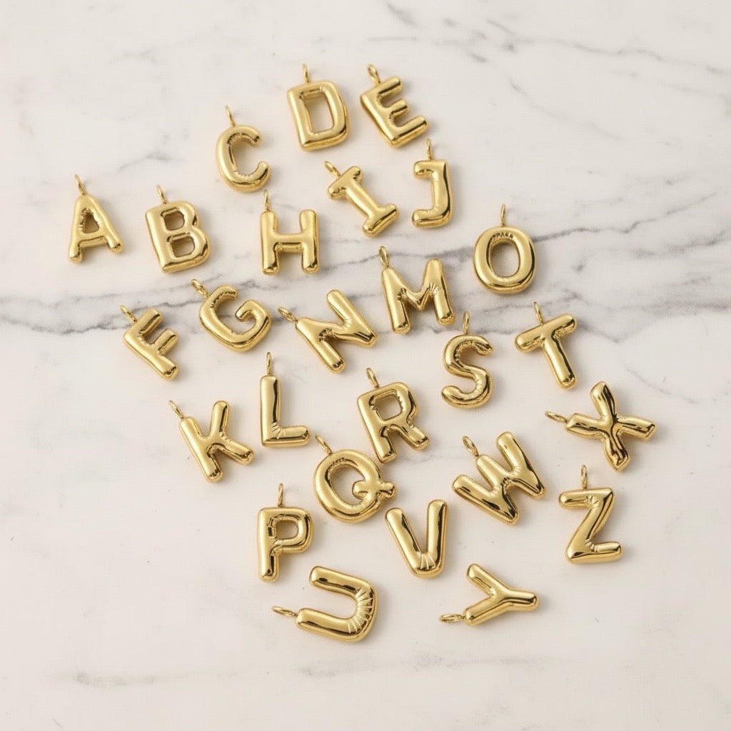 Puffy Initial Necklace