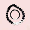 Personalised beaded waterproof dog collar & matching owner bracelet