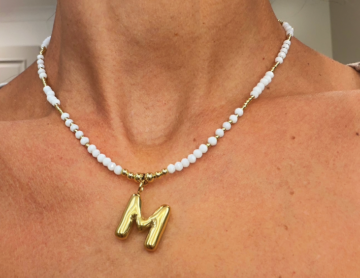 Puffy Initial Necklace