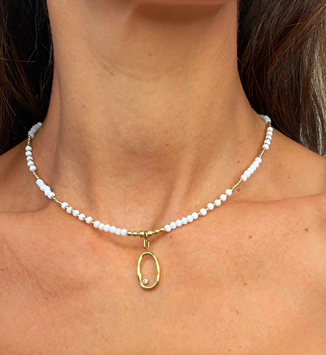 Halo Birthstone Pendant Necklace