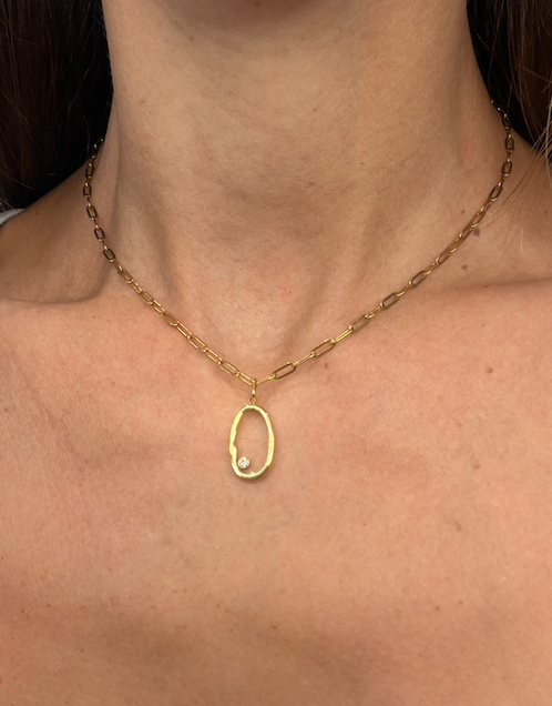 Halo Birthstone Pendant Necklace