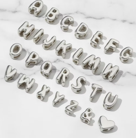 Sparkling or shiny bubble name necklace