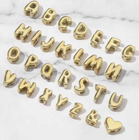 Sparkling or shiny bubble name necklace