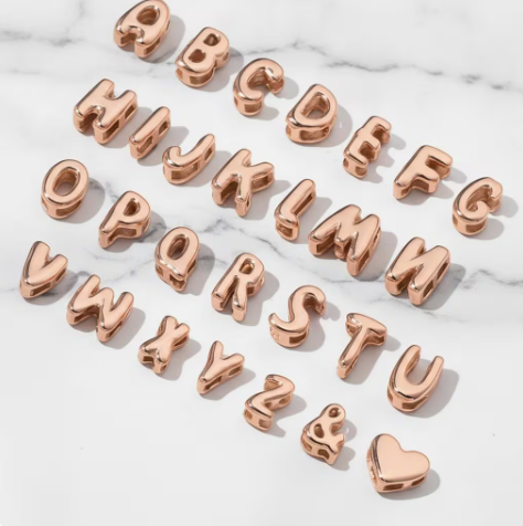 Sparkling or shiny bubble name necklace