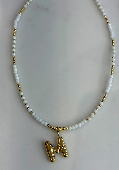 Puffy Initial Necklace