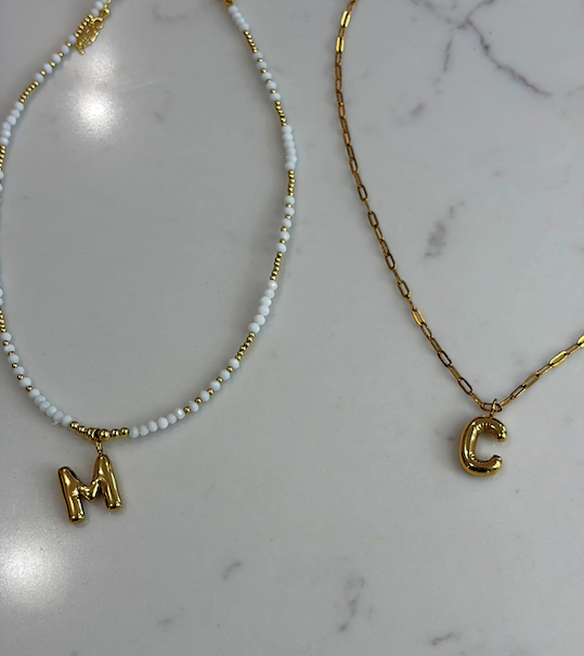 Puffy Initial Necklace