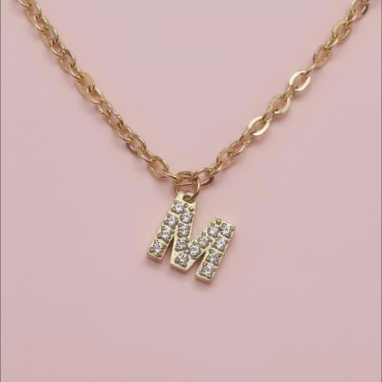 Sparkling letter necklace