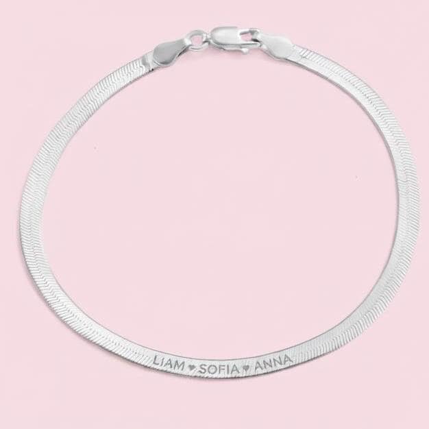 Herringbone engraved necklace chain