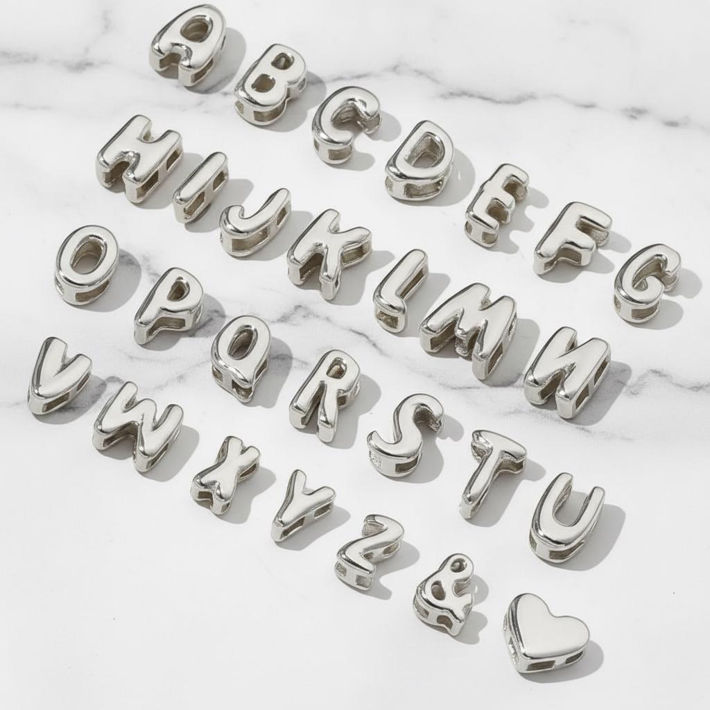Sparkling or shiny bubble name bracelet