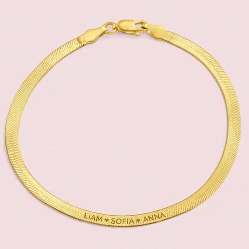 Herringbone engraved necklace chain