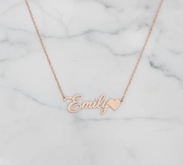 Personalised name necklace with optional symbol