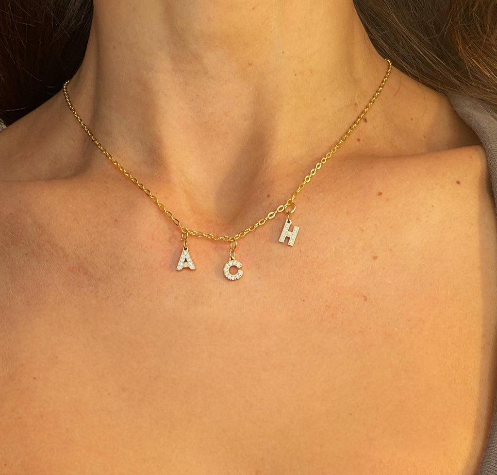 Sparkling letter necklace