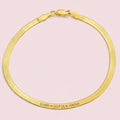 Herringbone engraved bracelet chain